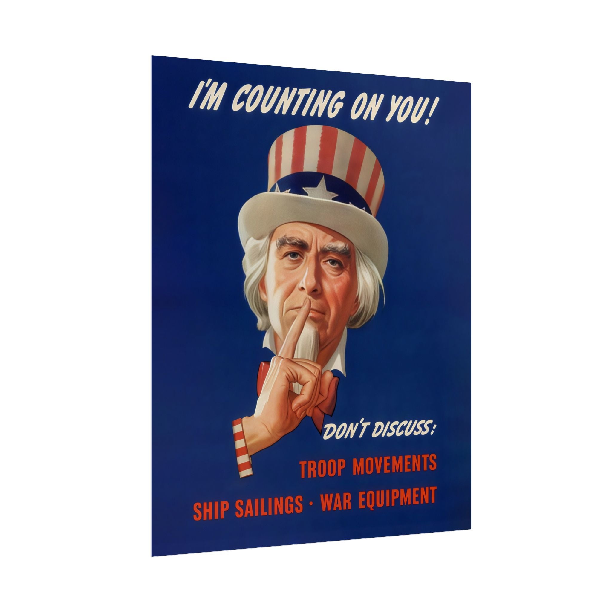 Vintage Glossy Poster | WW2 "Uncle Sam" Propaganda Poster